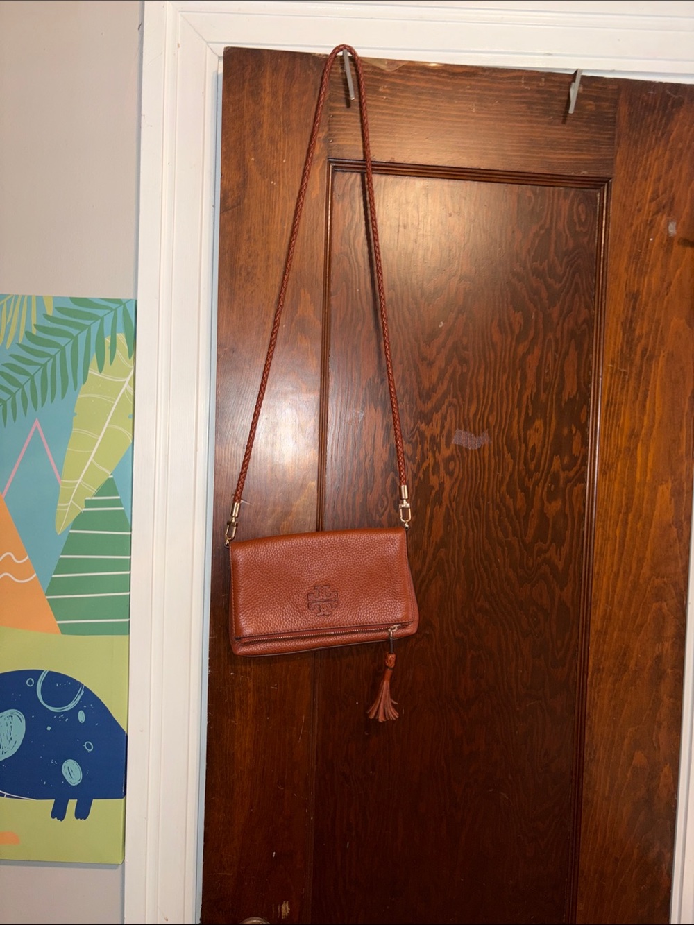 Tory Burch Brown Leather Crossbody with Tassel